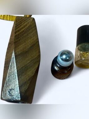 Essential Oil Wooden Pendant on Leather Cordage